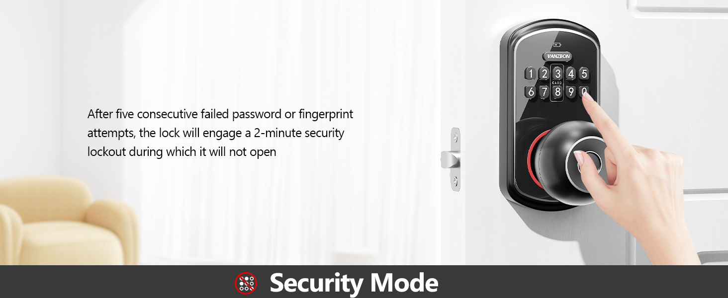 fingerprint code lock for bedroom 2 pack