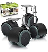 Slipstick CB681 2 Inch Floor Protector Rubber Caster Wheels (Set of 4) 5/16 Inch Stem or Top Plat...