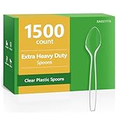 1500 Count Plastic Silverware Heavy Duty,Clear Plastic Spoons,Premium Disposable Spoons,BPA-Free,...