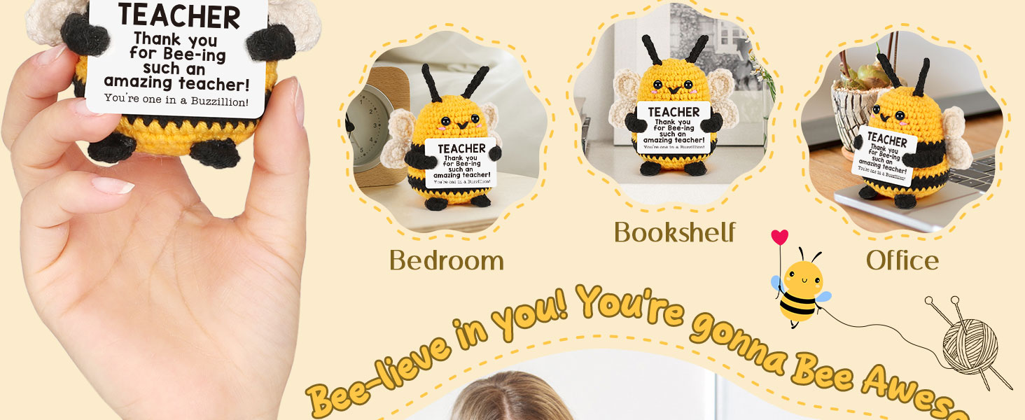 teacher gifts for teachers appreciation week end of year presents positive crochet animals bee