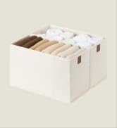 StorageWorks Thin Narrow Baskets for Storage, Small Storage Bins, Fabric Storage Bins with PU Han...