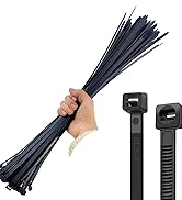 HS 18 Inch Zip Ties Black Heavy Duty 120 Pounds Wide Straps (50 Pack) Nylon PA66 UV Resistant,Sel...