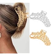 Banatra Hair Claw Clips Gold Medium Metal Hair Clips Decorative Hair Accessories for Women and Gi...