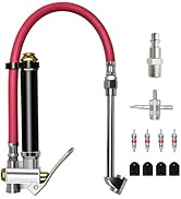 MEANLIN MEASURE Red Heavy Duty Tire Inflator with 120PSI Pressure Gauge, 15