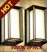 LED Outdoor Wall Porch Light,2 Pack Modern Wall Sconce 3000K Waterproof Exterior Lighting Fixture...