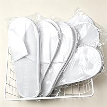 White Disposable Slippers, One Size Fits All