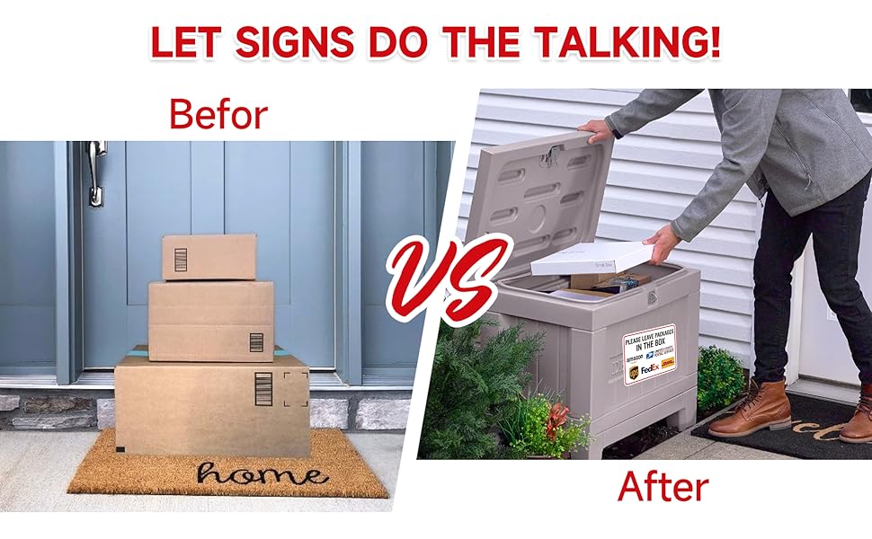 place Packages in the box Sign