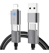 2Pack 4 in 1 USB C Cable, USB C to C Cable Fast Charging PD 65W 27W Multi Charger Cord with Type ...