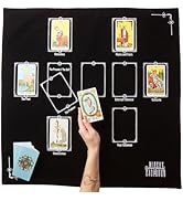 Tarot Cloth for Reading - Embroidered Velvet Altar Cloth with Celtic Cross Spread Guide, 10 Numbe...
