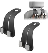 CHOSMOYI 2 Packs Car Seat Hooks, Leather Car Headrest Hook, Car Purse Hook Seat Back Hanger Stora...