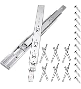 16 inch Drawer Slides Soft Close 6 Pairs (12pcs) Full Extension Ball Bearing Drawer Rails Side Mo...
