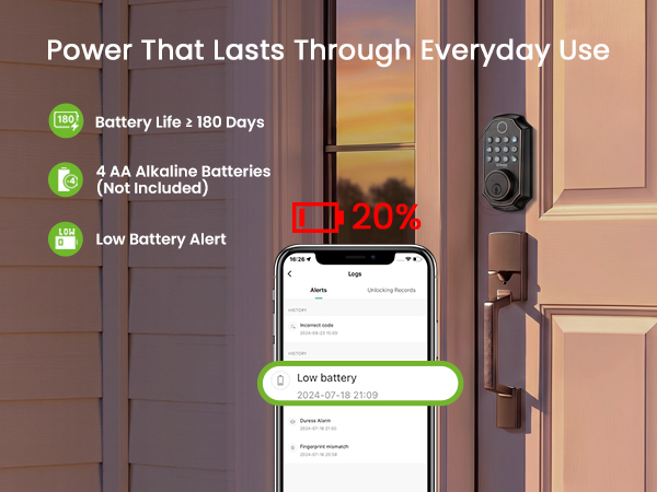 Long-lasting battery for deadbolt