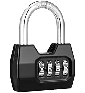 Disecu Combination Lock 4 Digit Locker Lock Outdoor Waterproof Padlock for School Gym Locker, Spo...