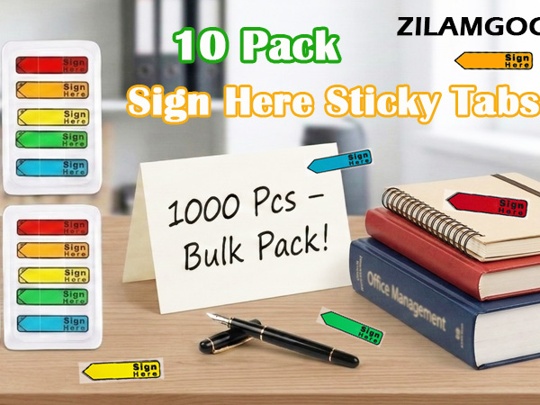 10 Pack sign here sticky tabs