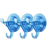 Antimbee 3 Pack Removable Suction Cup Hooks, Reusable Suction Holder Hanging up to 11 lbs, Transp...