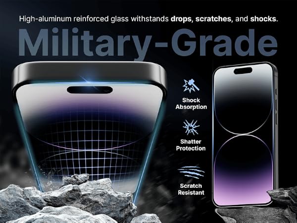POWLEXA iPhone 17 screen protector shockproof scratch resistant aluminum enhanced durability
