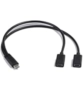 Halokny USB C Y Splitter Charge Cable, 1 Feet USB Type C Male to 2 Dual USB Type C Female Y Split...