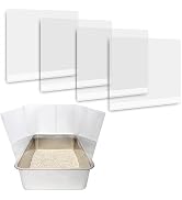 4Pcs Cat Litter Box Pee Shields,Transparent Easy Clean Litter Box Splash Guard for Open Top Litte...