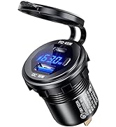 PD Type C 45W USB Socket For Car and QC 3.0 Quick Charger 12V/24V Car Power Outlet Waterproof Soc...