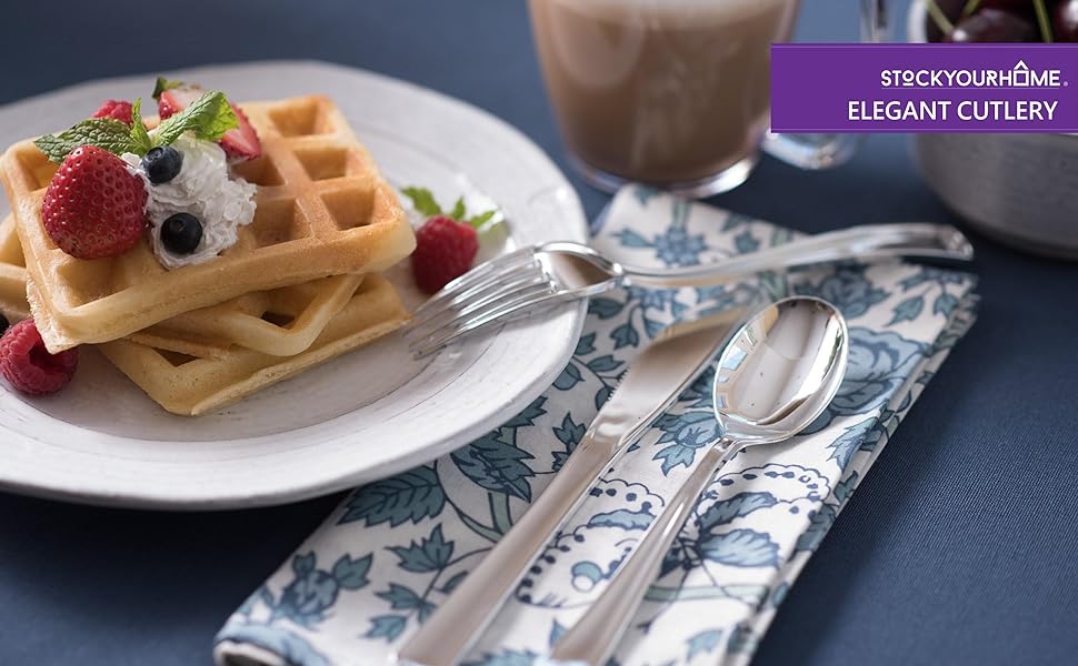 Plastic Cutlery Heavy Duty - 160 Piece Plastic Silverware - Plastic Utensils - Plastic Cutlery
