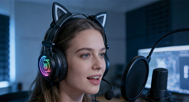 GAMING HEADSET FOR FEMALE GAMERR LIVE STREAMER