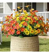 alyptus Faux Flowers Outdoor Artificial Flowers – 12 Bundles UV Resistant Fake Flowers for Spring...