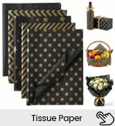 VGOODALL 100 Sheets Tissue Paper for Gift Bags, Metallic Black Gold Pattern Wrapping Tissue Paper...