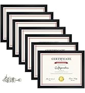 Giftgarden 7 Pack 8.5x11 Picture Frame Black, Award Certificate Diploma Document Bulk 8.5 x 11 Fr...