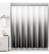 AmazerBath Shower Curtain, Cloth Ombre Black Shower Curtain Sets with 12 Shower Curtain Hooks, Wa...