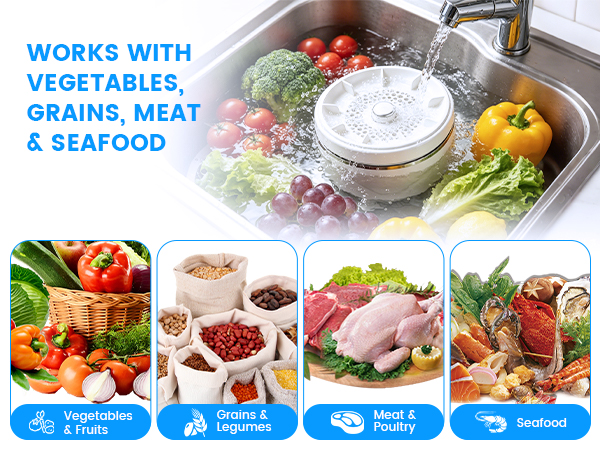 multipurpose produce Washing Machine for fruits vegetables grains meat poultry and seafood cleaning
