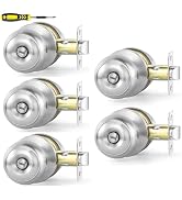 Lanwandeng 5 Pack Interior Door Knobs for Bedroom or Bathroom Keyless, Brushed Nickel Privacy Doo...