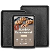 BAKKEN Kitchen Baking Pans - Small, Medium, and Large Cookie Pan (13.58×9.65, 15.75×11, 17.91×12....