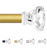 TVWOO Gold Curtain Rods 48 to 84 Inch,3/4 Inch Adjustable Curtain Rod Set,Modern Single Window Cu...