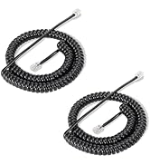 13FT Uncoiled Telephone Cord, 1.4 FT Coiled Phone Handset Line Cord, 2 Pack, Telephone Cords for ...