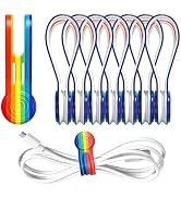 Kanemc Cable Ties Magnetic Cord Organizer Wraps, 8 Pcs Colored Cord Keepers Rainbow Colors Silico...
