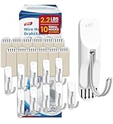 TAILI Damage-Free Hanging Hooks,10 Small Utility Hooks and 12 Pcs Adhesive Strips, Holds up to 2....
