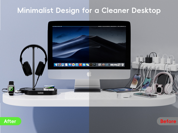 Headphone Stand With Wireless Charging