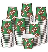 RUSPEPA Football Theme 3oz Paper Cups, 100 Pack Small Disposable Party Cups, Green Football Print...