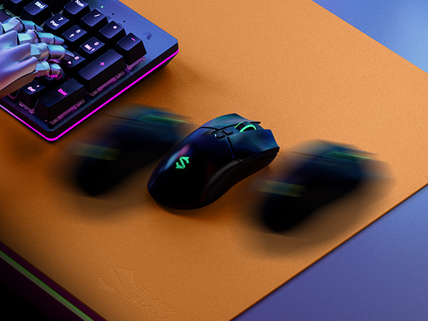 Black Shark Non-Slip Leather Desk Pad, Keyboard