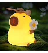 AMIR Cute Capybara Night Light, Soft Silicone Nursery Night Light, 3 Levels Dimmable, 7 Colors, R...
