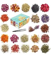 20 Bags Dried Flowers,100% Natural Dried Flowers Herbs Kit for Soap Making, DIY Candle Making,Bat...