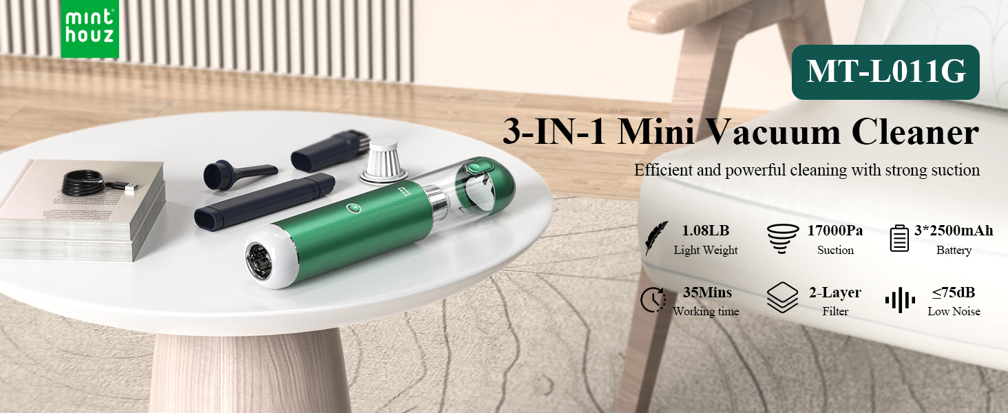 minthouz handheld car vacuum cordless