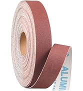 Shineboc 120 Grit Emery Cloth Roll, 1" x 82 Feet Aluminum Oxide Continuous Sandpaper Roll for Woo...