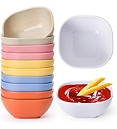 SHECIPIN 12 Pack Wheat Straw Soy Sauce Dishes, 4.5 OZ Small Dessert Bowls, Unbreakable Dipping Bo...