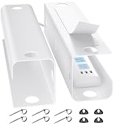 YECAYE Large Under Desk Cable Management,Easy Install Cable Management Under Desk with 4 Cord Hol...