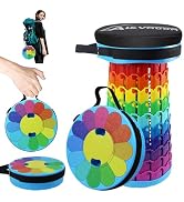 LOCYOP Portable Collapsible Stool with Swivel Carabiner,H 18.1" More Sturdy and Lightweight Campi...