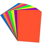 Poster Board 11 x 14 Inches,56 Sheets Neon Paper 7 Color Fluorescent Paper Bright Cardstock 250 G...