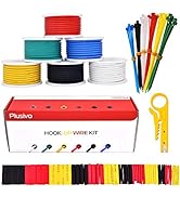 18 AWG Stranded Wire Kit – Silicone Coated Copper Wires 18 Gauge Pre-Tinned 16ft/5m Each Spool, 6...