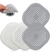 4 Pack Drain Hair Catcher Durable Silicone Hair Stopper Shower Drain Covers with Suction Cup, Sho...