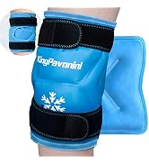 KingPavonini XXL Knee Ice Pack Wrap Around Entire Knee After Surgery, Large Reusable Gel Ice Pack...